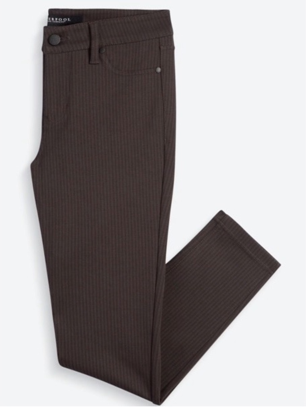 Liverpool Women's Anita Printed Brown Pinstriped Skinny Pants